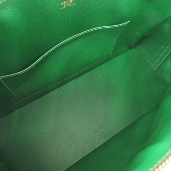 Hermes MacPherson Couché Vert G Stamped Handbag Green 0942 HERMES - Picture 6 of 11